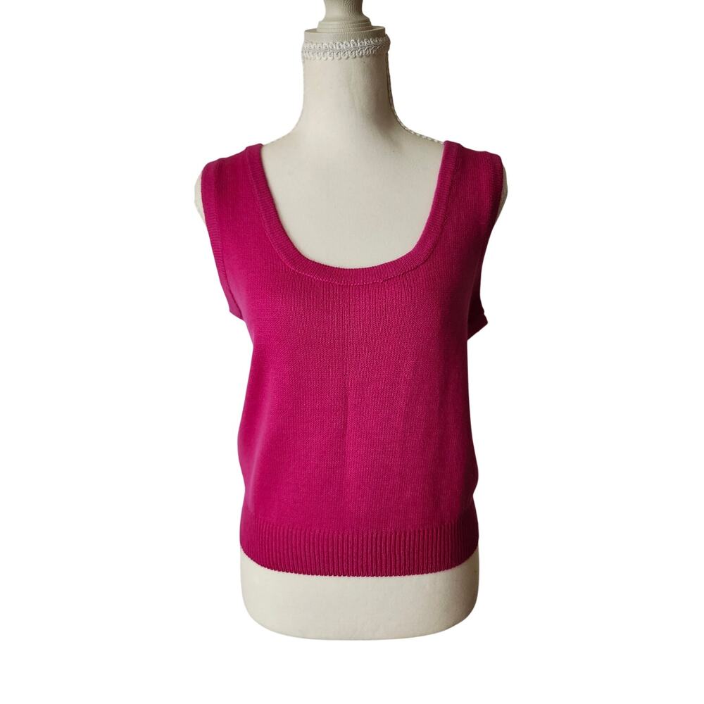 Vintage St. John Collection by Marie Gray Santana Knit Scoop Neck Tank Top Med